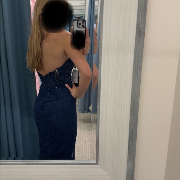 Sherry hill navy strapless - Picture 2 of 4